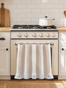 Vintage Lace Oven Door Curtain, 100% Polyester Kitchen Stove Cover With 6 Tie Straps, Decorative Ruffled Oven Handle Curtain For Farmhouse Kitchen Decor, 29.9 X 21.3 In - Multicolor - View 12