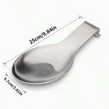 2pcs Thick Stainless Steel Spatula And Spoon Holder, Food Clip And Spoon Storage Pad For Hotels And Restaurants, Small Heat-Resistant Storage Tool For Kitchen Countertops - Multicolor - View 4