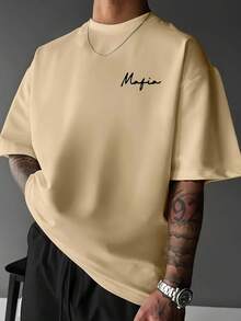 Men's Street Style Crew Neck T Shirt,With A Bold3D Geometric Pattern Print - Polyester Knitted Fabric,Loose Fit And Slight Elasticity Make It Suitable - 黑色 - 查看 10