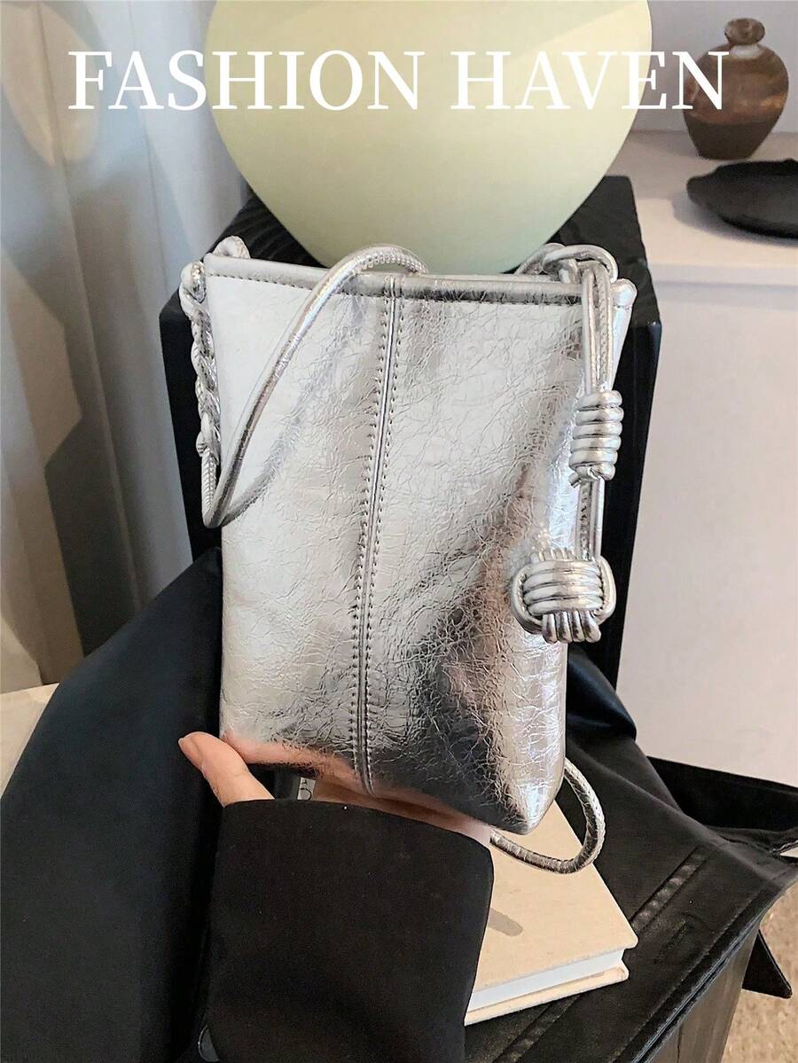 Mini bolso de mujer estilo de moda versátil tipo cubo con bandolera, cartera y monedero