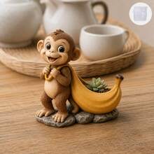 Funny Monkey Resin Casting Mold - Reusable 3D Silicone Mold For Cement Plaster Flower Pot - DIY Desk Organizer Pen Holder Gift - A - View 5