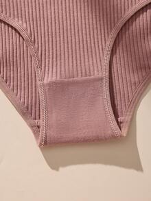 9pcs Multicolor Low Waist Ribbed Cotton Women's Triangle Panties, Casual Minimalist Bodycon Comfortable Women's Underwear - Multicolor - View 8