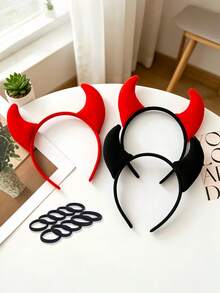 1pc Halloween Cute Horn Performance Headband Adult Horn Headband Party Funny Devil Hair Accessory - 1 - View 11