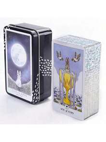 78 Card Gold-Plated Edge Guide Set, Tarot Card Gold-Plated Edge Tarot Card And Tin Box, Cards And Guides Are Placed In A Metal Box To Predict Your Future, Fortune Telling Games And Tools, Christmas And Halloween Gifts, Astrology Fortune Telling Cards - 78 Sheets - View 5