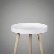 KIWI MOBLEKIT | Wooden And Metal Side Tables For Living Room Or Bedroom, Modern Functional Tables With Different Shapes And Heights, Fixed Or Folding Options For Home - 白色 35 公分 – 3 腿 - 查看 8