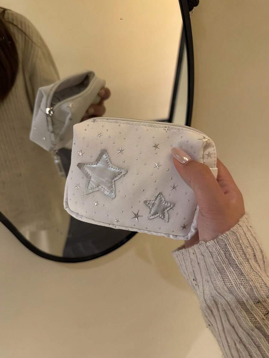Tas Penyimpanan Makeup Gaya dengan Desain Niche Jepang & Korea, Tas Kosmetik Genggam, Kantong Penyimpanan Pembalut Wanita Portabel CCD