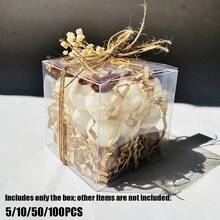 Set Of 5/10/50/100 Transparent Gift Boxes – Modern Clear PVC Boxes For Gifts And Parties - Transparent - View 2