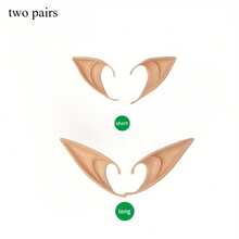 2 Pairs Fairy Ears, Soft Pointed Ears For Cosplay, Magic Makeup Ball Vampire Ears Costume Accessories, Suitable For Halloween/Christmas - A - View 9