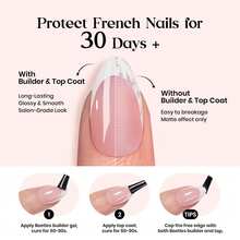 Beetles 150Pcs Brown French Tip Press On Nails, Short Square Fake Nails, Acrylic Full Cover Nail Tips, Reusable 15 Sizes For DIY Manicure Women - 150Pcs Brown Short Square - 查看 5