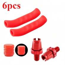 6pcs Brake Lever Modification Kit: Anti-Slip Shock-Absorbing Brake Lever Protective Cover + M7 Brake Adjustment Screw + Glowing Cap, Suitable For Mountain Bikes And Road Bikes. - Multicolor - View 13