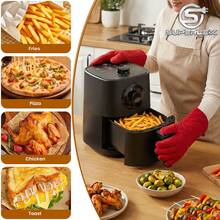 SUPERLEX 1000W Air Fryer 2.5L, 8-In-1 Multi-Function Cooking Oven, Non-Stick Coating Design Of The Inner Pot, Overheat & Auto Power-Off Protection, Equipped With Timer Function, Suitable For Kitchen And Travel Barbecue, Fried Chicken, French Fries - Black - View 5