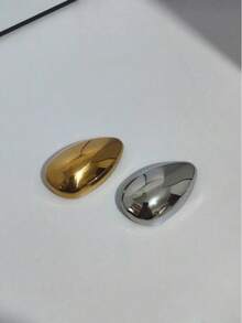 1 pièce Broche grande goutte d'eau géométrique exagérée en métal brillant or ou argent, broche grande élégante minimaliste pour femme, accessoire épingle de mode pour manteau et blazer cintré à la taille - Multicolore - Voir 4