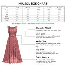 MIUSOL Elegant Women's Sleeveless Deep V-Neck Contrast Sequin Lace Maxi Dress, Bodice A-Line Chiffon Gown With Ruffle High-Low Hem, For Wedding Guest, Party - 藏蓝色 - 查看 7