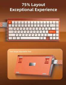 AULA Keyboard Mekanik HERO 75 HE Hall Effect, 3 Mode 2.4G/Bluetooth/Berkabel, Tata Letak 75%, Struktur Gasket Hot-Swappable, Lampu Latar RGB, Keyboard Gaming - View 10