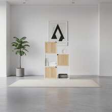 KIWI MOBLEKIT | Wooden Shelves For Storage And Decoration, Cube Or Rectangular Models With Door Or Drawer Options, Modern Auxiliary Furniture For Living Room, Bedroom Or Office - 六格書架 58.5x29x87.5 公分 白色 - 查看 6
