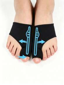 1 Pair Rubber Cushioned Bunion Elastic Socks, Toe Separator Socks, Prevent Big Toe Friction, Relieve Big Toe Fatigue, Suitable For Daily Wear - Black - View 1