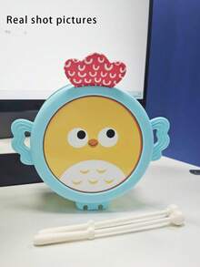 可愛貓頭鷹/小雞嬰兒手鼓玩具，兒童塑膠打擊樂器，附鼓棒的教育音樂鼓，早期學習節奏玩具，適合3歲以上兒童的理想禮物，親子互動，手鼓，音樂玩具，打擊樂器 - 彩色 - 查看 10