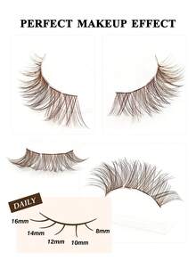 110 PCS D Curl Natural Brown Eyelashes DIY Eyelashes Reusable,For Daily Style Eye Makeup,For Beginners Easy To Use Salon-Quality Long-Lasting False Eyelash Extensions - D - 查看 5