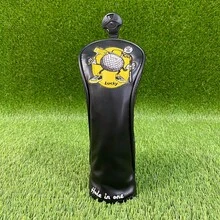 Fun Cartoon Ball Golf Club Headcover / PU Material With Soft Fleece Lining / Standard Universal Size / Golf Club Head Cover / Summer Sports Accessory - Black - View 11