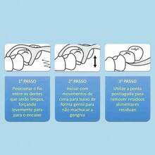 Fio Dental Em Formato De Arco Ultra Fino Kit Com 1 caixa (50 unidades) 1Polietileno Durável Limpeza Dentária Completa - Branco - Visão 8