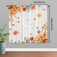 2 PIEZAS Cortinas de Arce Otoñal y Hojas Caídas - Estilo Rural, Diseño de Bolsa para Colgar Fácilmente, Muy Adecuado para Dormitorios, Salas de Estar y Salas de Estudio - Barras No Incluidas, Decoración de Dormitorio | Tema Otoñal, Cortinas Adecuadas para Salas de Estar - Multicolor - Ver 5