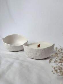 1件不對稱收納碗矽膠模具，創意極簡 DIY 蠟燭杯石膏模具，家居裝飾與禮品飾品環氧樹脂模具，手工藝鑄造模具，藝術裝飾石膏模 - 白色 - 查看 9