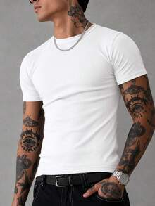 American Ribbed Fitted Shirt Gringa Slim T-Shirt - Blanco - Ver 1