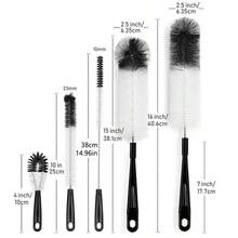5pcs Water Bottle Cleaning Brush Set - Suitable For Narrow Mouth Beer Bottles, Sports Water Bottles (Includes Straw Brush), Water Bottle Spout/Lid Cleaning Brush, Long Handle Water Bottle Cleaning Brush, Daily Drinking Cup Cleaning Tools, Long Handle Cleaning Supplies Tools, Household Cleaning Supplies Tools Brush, Halloween, Christmas - B-black - View 5