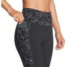 Skechers Ladies Gowalk High Waist Legging 4-Way Stretch (Small, Black Bloom Outlines Print) Variant 1 - None - View 2