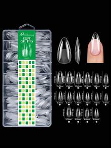 480pcs Transparent Soft Gel Nail Tips, Almond/Coffin/Square Semi-Matte False Nails, Suitable For Home DIY, Nail Salon Use, Wedding, Graduation Prom, Vacation And Party Nail Art Styling - View 11