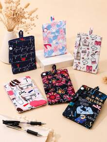 1pc Polyester 3-Layer Cartoon Print Pen Pouch With Pen Holder, Nurse Stationery Storage Bag, All Seasons,Bedroom Room Decor,Back To School - Multicolor - View 3