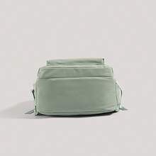 Large-Capacity Solid-Color Men's Backpack, Fashionable And Simple Travel Bag, Suitable For Casual Use, Japanese Style,Academic Style,Commuter Backpack - Green - View 9