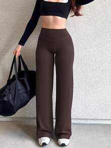 YEOREO Workout Leggings Womens No Front Seam Straight Leggings  31.5" High Waist Buttery Eddiy Gym Yoga Pants Summer Leggings For Women - 深棕色 - 查看 2