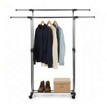 KIWI MOBLEKIT | Free-Standing And Expandable Clothes Racks In Metal And Wood, Clothing With Adjustable Options, With Wheels Or Shelves, Organizers For Bedroom, Entryway And Home - 雙人床尺寸:80-150x42x90-160厘米 - 查看 5