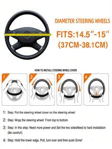9pcs/4pcs Shiny Rhinestone Car Interior Accessories Set, Soft Leather Steering Wheel Cover, Gear Shift Cover, Handbrake Cover And Seat Belt Pad, Non-Slip Decorative Set, Suitable For Women, Universal For Sedan SUV Truck - Type a - View 10