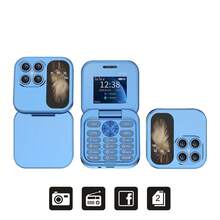 SERVO I17 Pro Mini Flip Phone 1.77-Inch Screen 2SIM Card Slots FM Radio 2G GSM Button Mini Phone - Blue - View 13