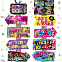 50s 70s 80s 90s Party Signs Decoration, 50s 70s 80s 90s Party Signs, Fun 50s 70s 80s 90s Photo Booth Props, Back To 80s Theme Party Signs, Colorful 50s 70s 80s 90s Party Decorations, Outdoor Wall Decor - View 1