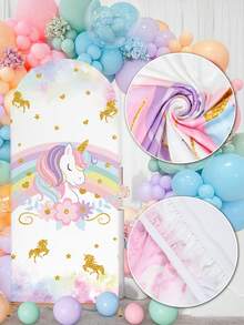 1 pieza Fondo de arcoíris de unicornio, Fondo de arco elástico, Fondo de fiesta, Decoración de arco de metal, Tela de marco de arco de globos de metal, Tela de arco de boda, Tela de marco de arco, Tela de soporte de metal, Suministros para fiesta de cumpleaños, Fiesta de cumpleaños de niñas, Regalo de cumpleaños, Recuerdos de fiesta, Accesorios para fotos, Decoración de fiesta de baby shower, Decoración de cumpleaños en el hogar, Decoración de habitación, Decoración de fiesta rosa, Decoración de fiesta con tema de unicornio, - Unicornio arcoíris - Ver 7