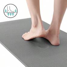 Juego de 2 alfombrillas de cocina acolchadas y antifatiga, alfombra pasillo impermeable de espuma de memoria sin deslizamiento para frente de fregadero, lavandería, escritorio de pie - Gris Oscuro - Ver 7
