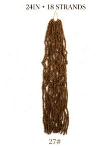 Faux Locs Crochet Hair, Pre Looped Synthetic Braiding Hair Extensions, Soft Lightweight Goddess Locs With Natural Texture, 18/24/30/36 Inch, 18 Or 14 Strands, Easy Crochet Styling For Daily Wear, Party & Vacation, Halloween - Multicolor - View 19