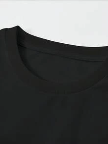 Camiseta de hombre con estampado de calaveras, cuello redondo, corte holgado, hombros caídos, manga corta, cómoda y transpirable - [Noir] - Ver 3