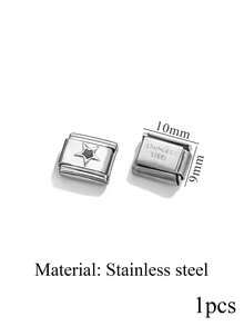 1 Piece Of Stainless Steel Star Shaped Circular Italian Module Watch Strap Pendant For DIYbracelet Making Kit - Watch Strap - View 33