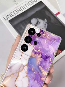 1pc Transparent TPU Anti-Drop Marble Pattern Phone Case Compatible With Samsung Galaxy S23 Ultra/A14/A24 Android Phone Note12pro/Pixel 8/8 Pro/9 Pro XL Android Phone - Multicolor - View 2