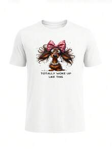 Men Abstract Graphic Print T-Shirt Soft Cotton Tee - 白色 - 查看 1