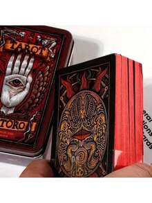 78 Card Gold-Plated Edge Guide Set, Tarot Card Gold-Plated Edge Tarot Card And Tin Box, Cards And Guides Are Placed In A Metal Box To Predict Your Future, Fortune Telling Games And Tools, Christmas And Halloween Gifts, Astrology Fortune Telling Cards - 78 Sheets - View 4