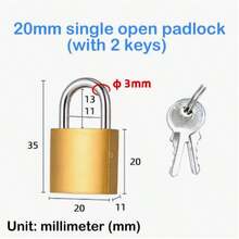 1pc/2pcs Antique Copper Multi-Function Anti-Theft Padlock, Single Lock, Comes With 2 Keys, Suitable For Key Door Lock, Gym Locker, Hook Lock, Toolbox And Backpack - Gold - View 12