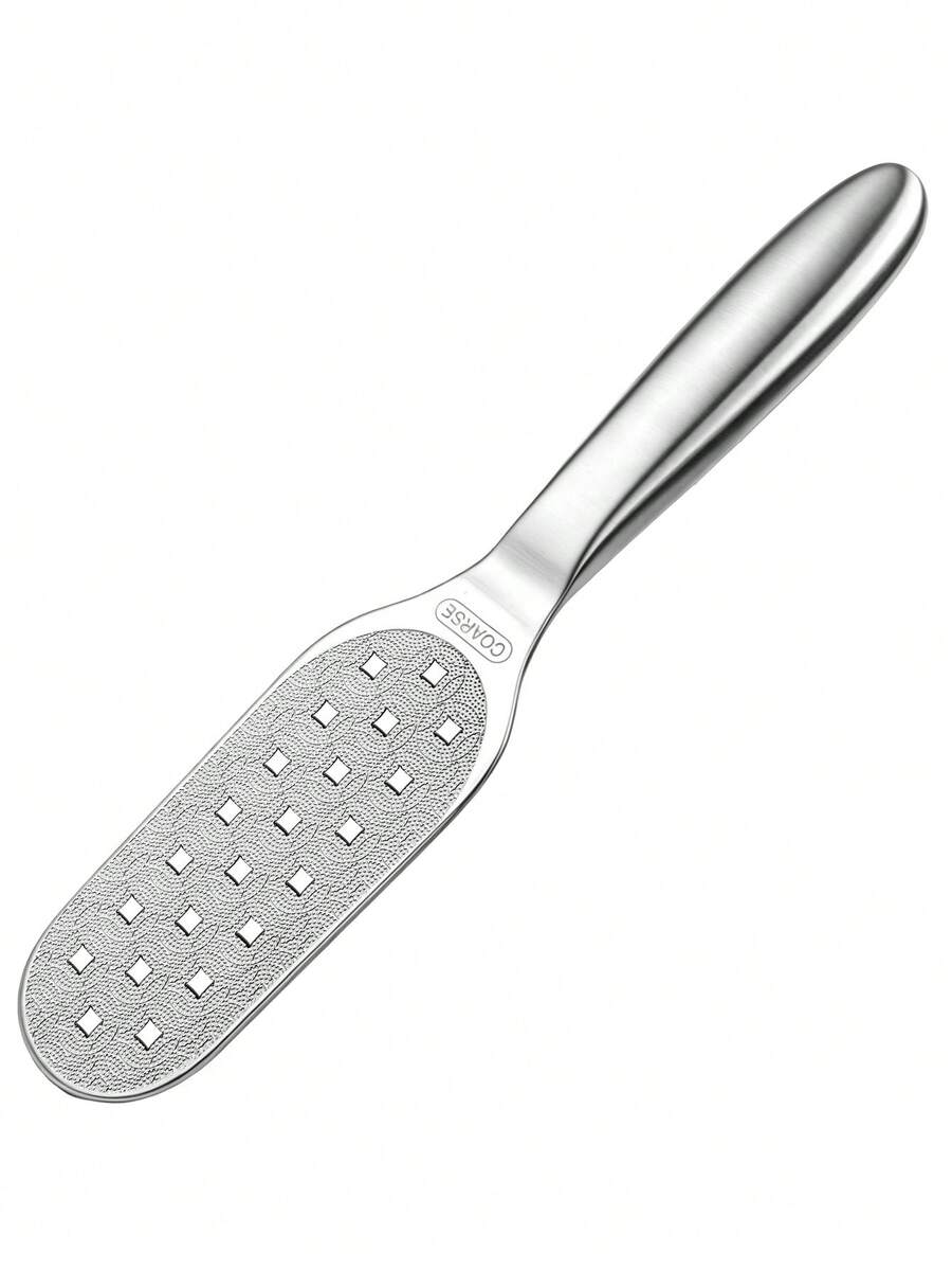 1pc Double-Sided Stainless Steel Foot File Pedicure Tool, Coarse & Fine Dual-Sided Foot Rasp To Remove Calluses, Foot Scraper To Remove Dead Skin And Cracked Heel Hard Skin, Portable Foot Exfoliation Care Tool - Silver - View 1