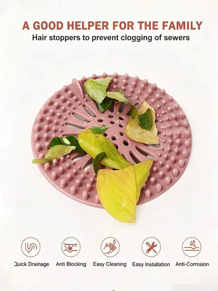 矽膠頭髮收集排水蓋，防堵塞水槽濾網，快速排水淋浴排水蓋，適用於浴室、廚房、浴缸、洗衣房，適合女性居家使用 - 多色 - 查看 2