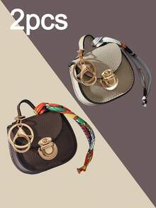 CHARM INFINITE New Coin Purse, Creative Keychain Small Bag, Korean Style Mini Cute Semi-Circle Wallet, Fashion Versatile Minimalist Luxury Windmill Key Handbag - Multicolor - View 19