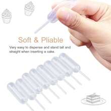 4ml Cupcake Squeeze Droppers, 50pcs/Pack Liquid Injection Transfer Pipettes, Suitable For Strawberries, Cupcakes, Desserts - Multicolor - View 3